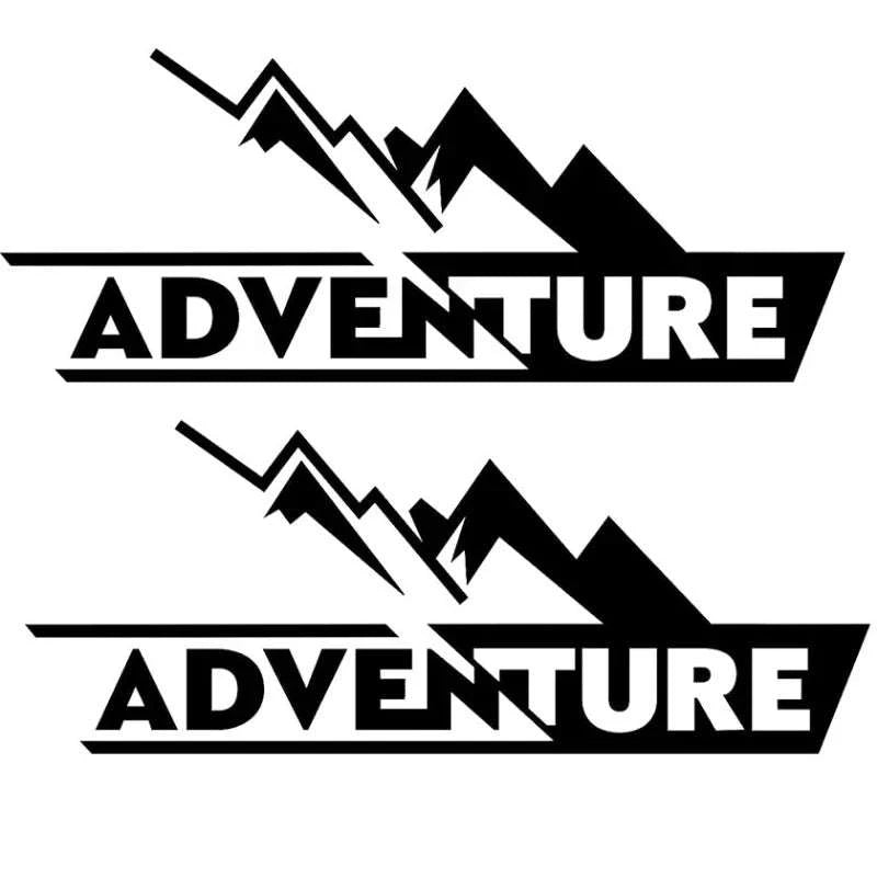 Motorcycle Top Box Reflective Adventure Stickers-2pcs-silver