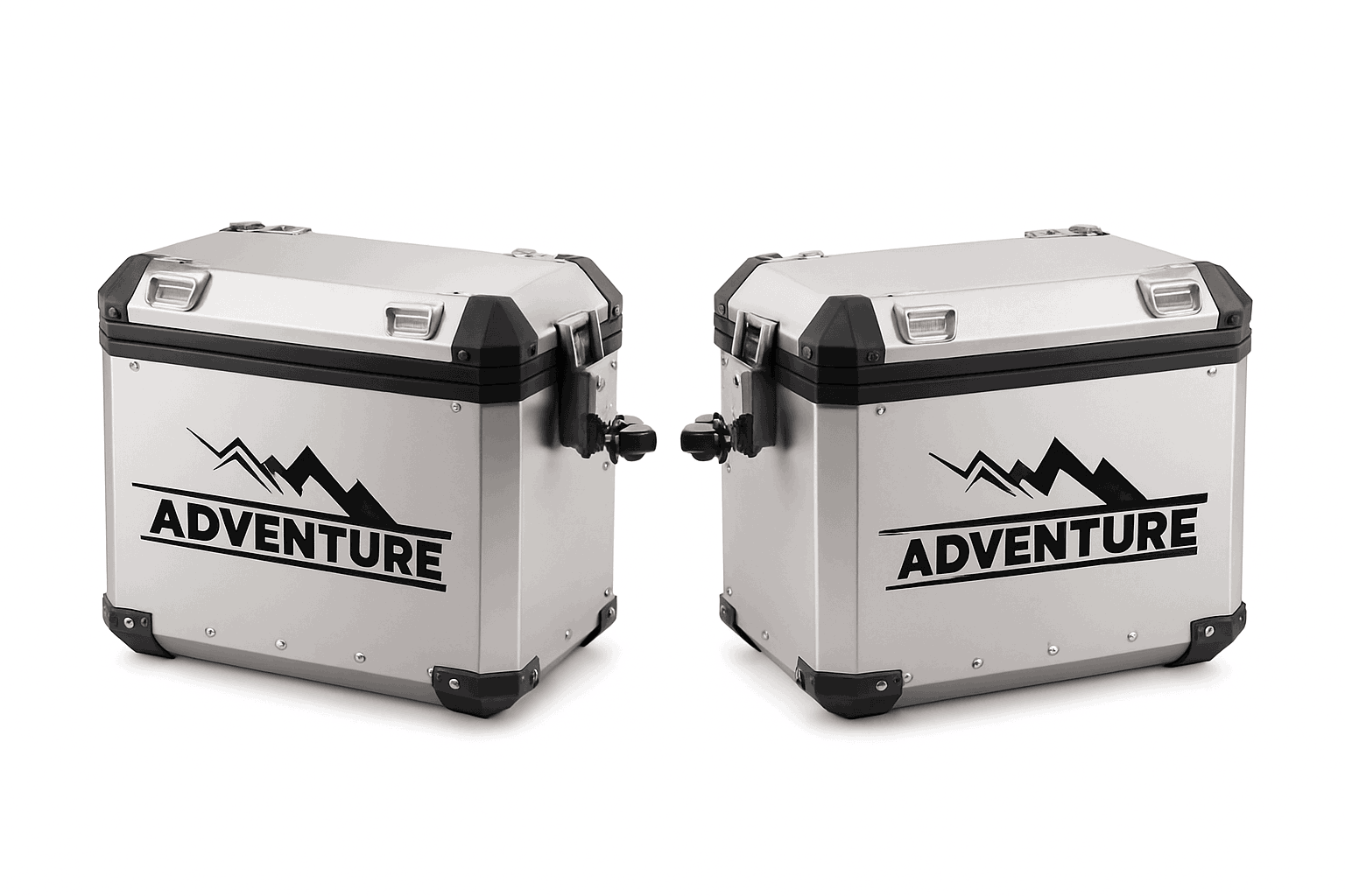 Motorcycle Top Box Reflective Adventure Stickers-2pcs-silver