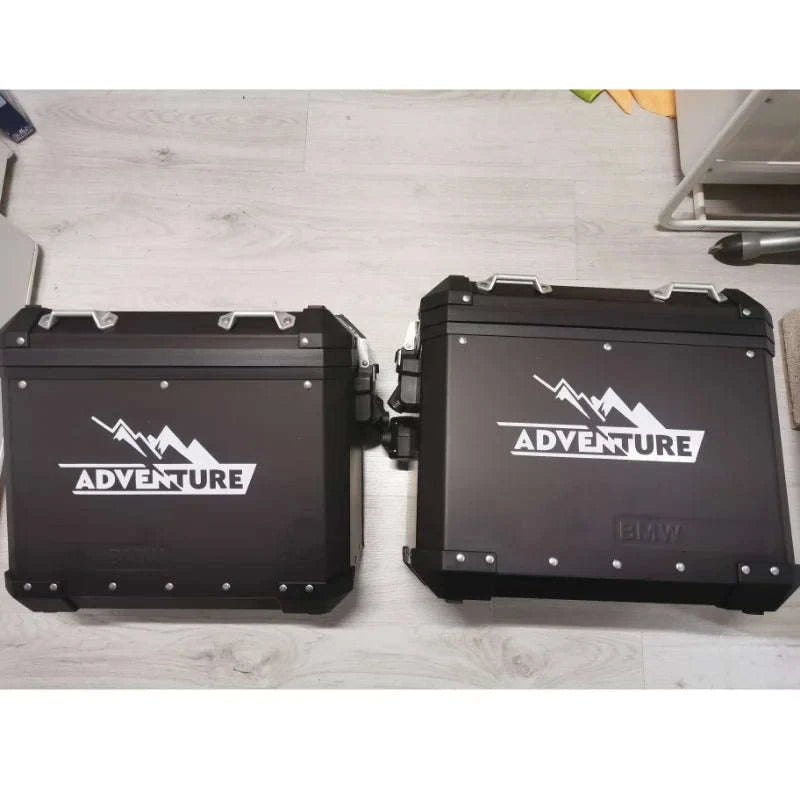 Motorcycle Top Box Reflective Adventure Stickers-2pcs-silver