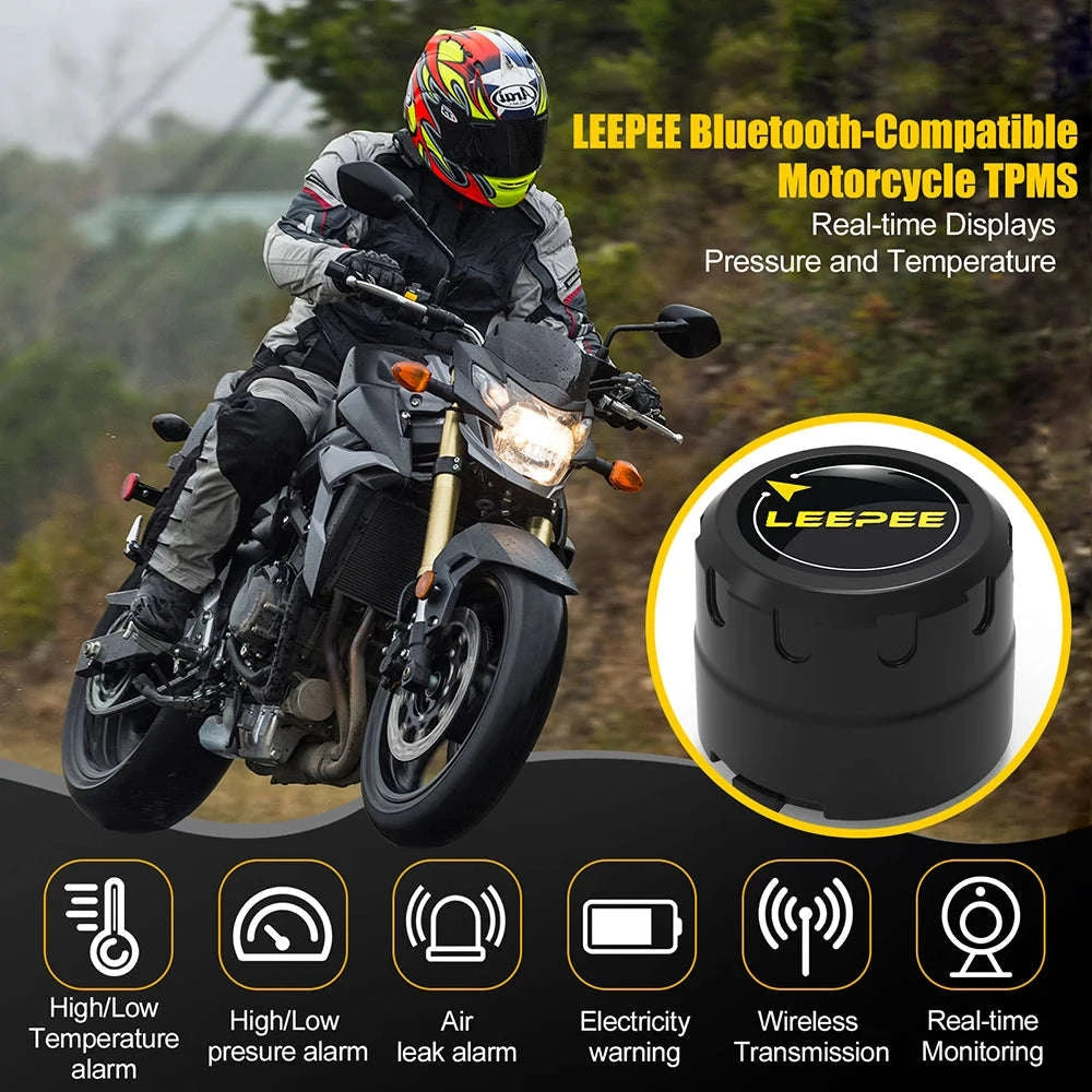 Motorcycle TPMS Bluetooth Tire Pressure Monitoring System-Portable
