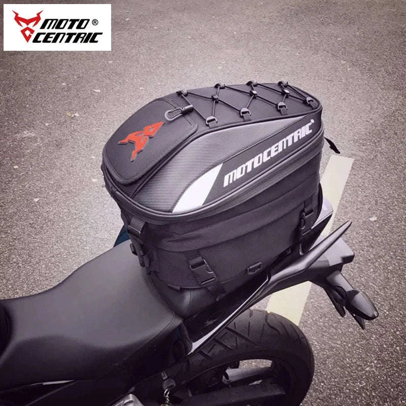 Motorcycle Waterproof Tail Bag with Expandable Helmet Storage-MC-0102-Gray