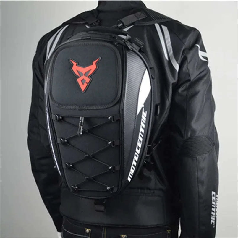 Motorcycle Waterproof Tail Bag with Expandable Helmet Storage-MC-0102-Gray