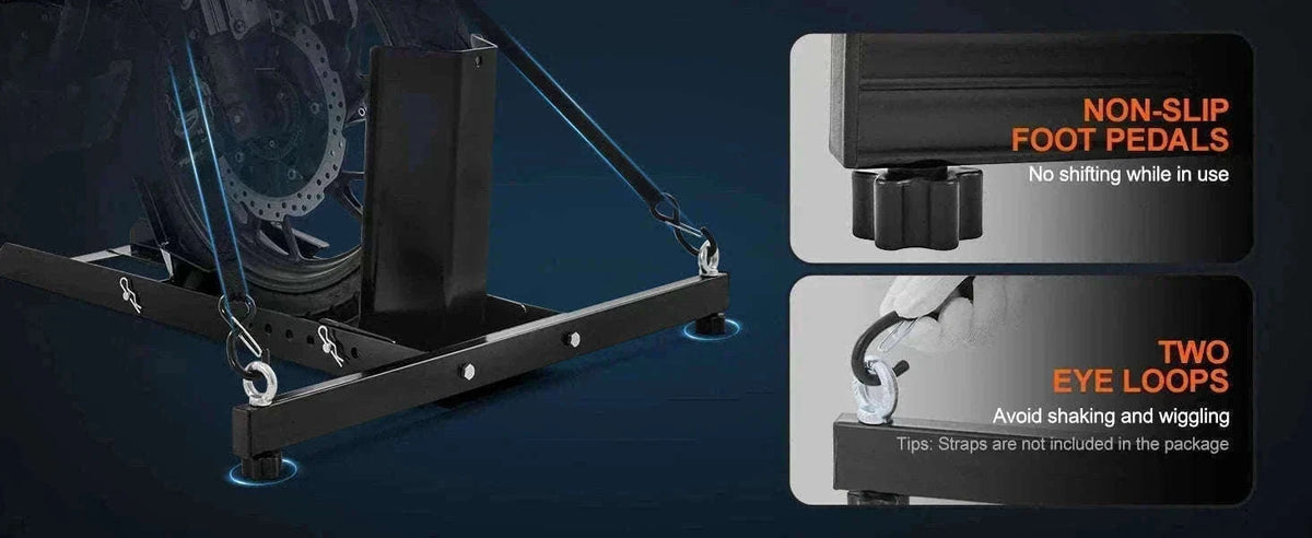 Motorcycle Wheel Chock Upright 1800 lb Adjustable Steel Stand-3 Adjustable Holes / france