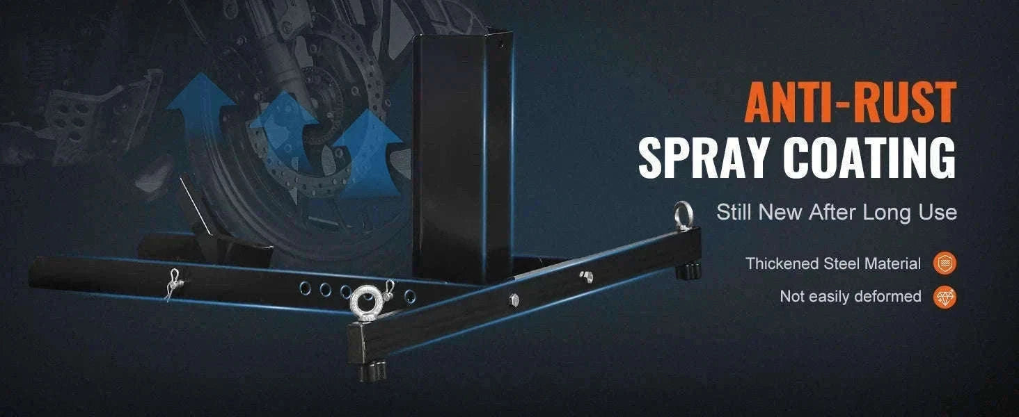 Motorcycle Wheel Chock Upright 1800 lb Adjustable Steel Stand-3 Adjustable Holes / france