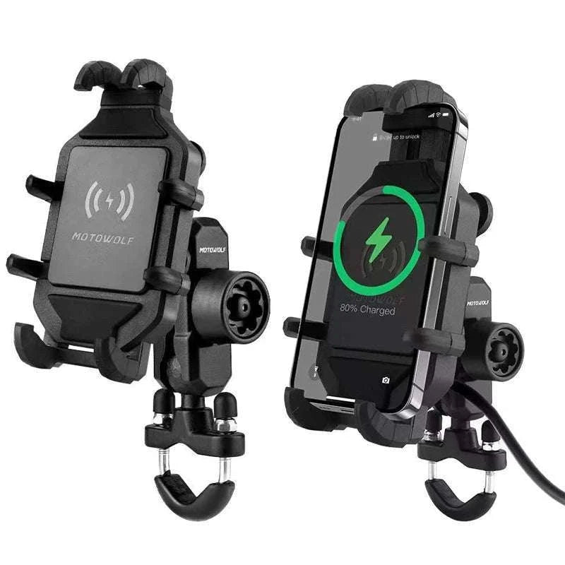 Motorcycle Wireless Charging Phone Mount with 360° Rotation Holder-Charging - mirror