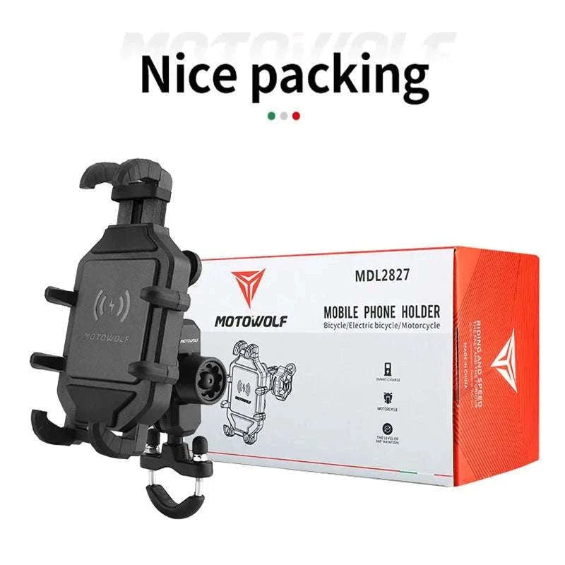 Motorcycle Wireless Charging Phone Mount with 360° Rotation Holder-Charging - mirror
