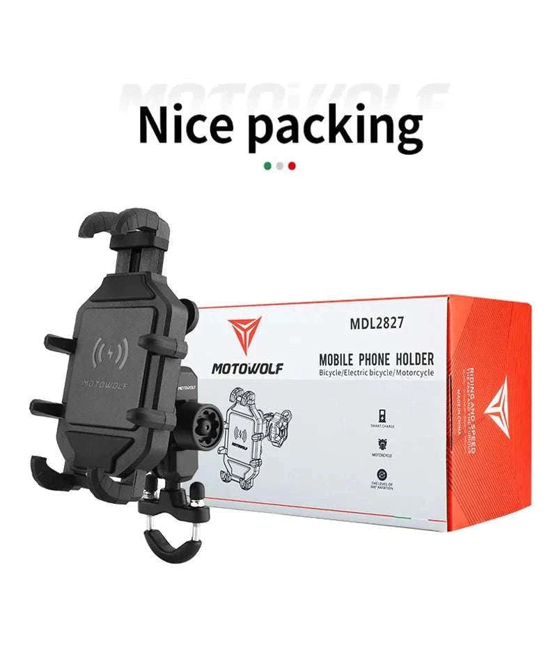 Motorcycle Wireless Charging Phone Mount with 360° Rotation Holder-Charging - mirror