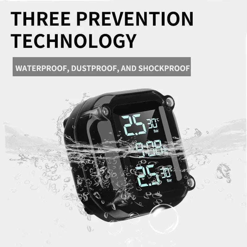 Motorcycle Wireless Tire Pressure Detector with Digital Display-M5 external
