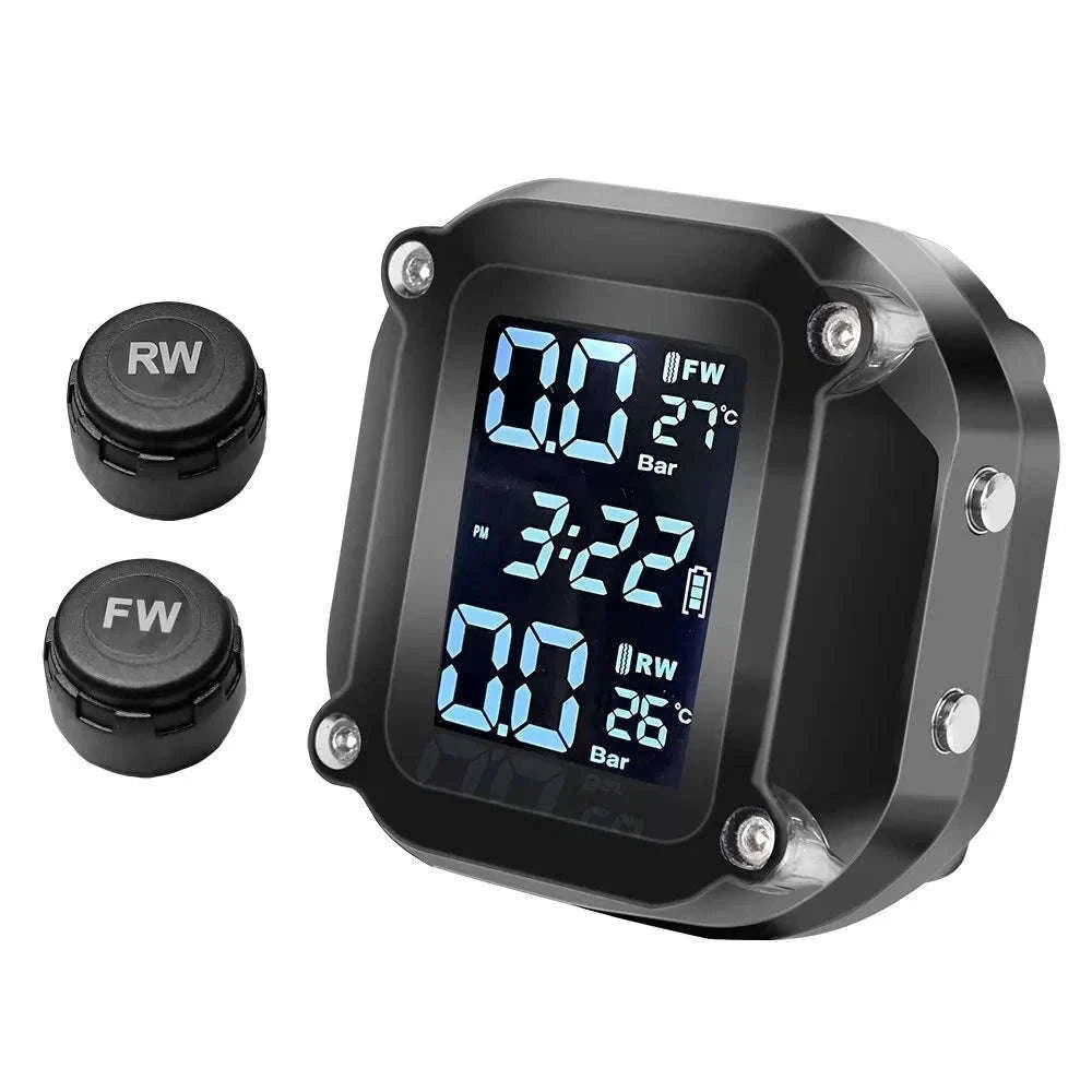 Motorcycle Wireless Tire Pressure Monitor with Digital Display-M5 external