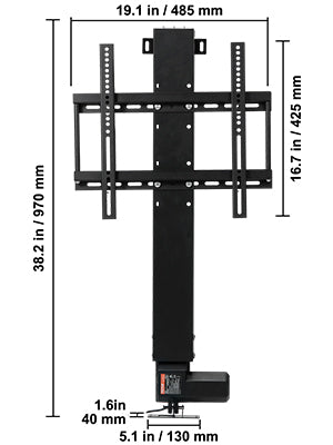 Motorized TV Lift Stand with Remote, Adjustable Height 42.3"–73.8"