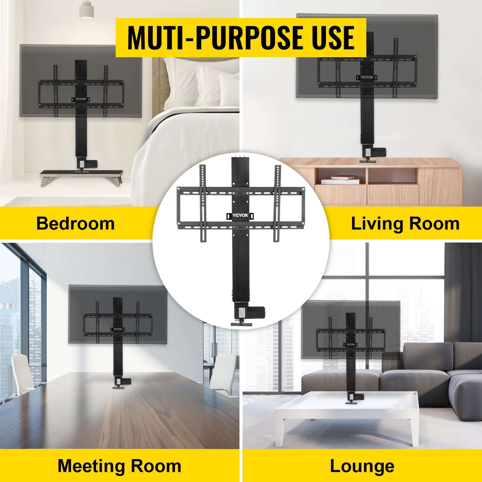 Motorized TV Lift Stand with Remote, Adjustable Height 42.3"–73.8"-20in 500mm Stroke / other / spain