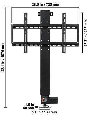Motorized TV Lift Stand with Remote, Adjustable Height 42.3"–73.8"-20in 500mm Stroke / other / spain