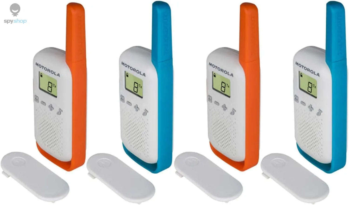 Motorola Talkabout T42 Quad Pack Walkie Talkies – Blue & Orange-Default Title