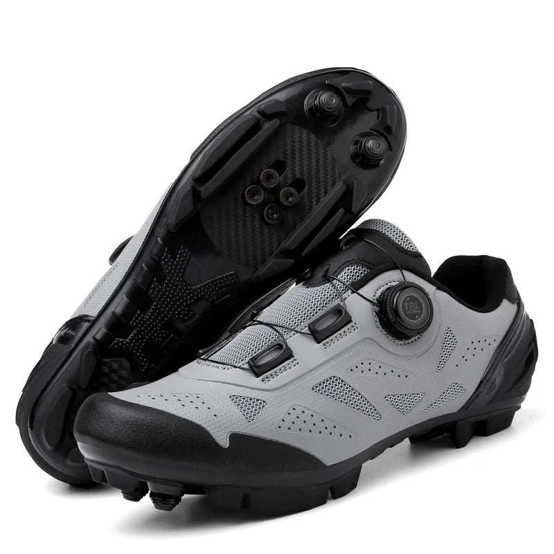 Mountain Bike Cycling Shoes Breathable Lace-Up MTB Sneakers-GreyMTB / 37