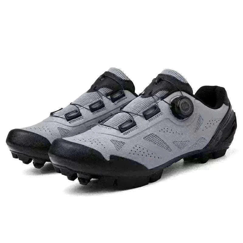 Mountain Bike Cycling Shoes Breathable Lace-Up MTB Sneakers-GreyMTB / 37