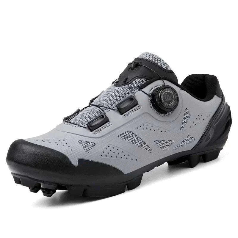 Mountain Bike Cycling Shoes Breathable Lace-Up MTB Sneakers-GreyMTB / 37