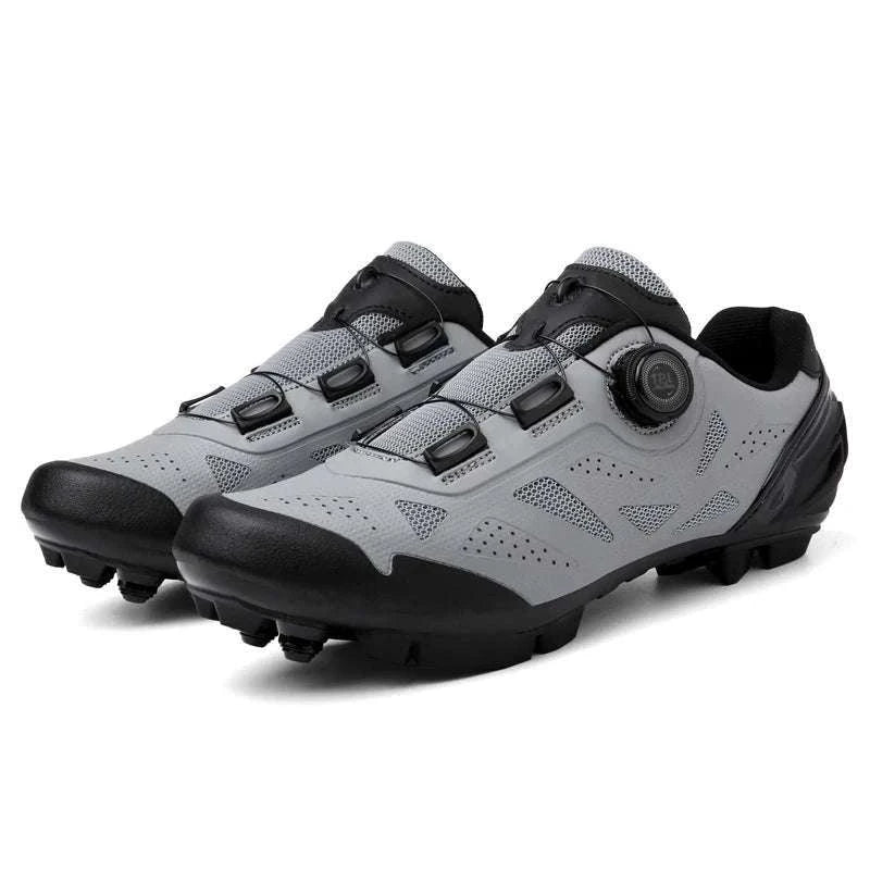 Mountain Bike Cycling Shoes Breathable Lace-Up MTB Sneakers-GreyMTB / 37