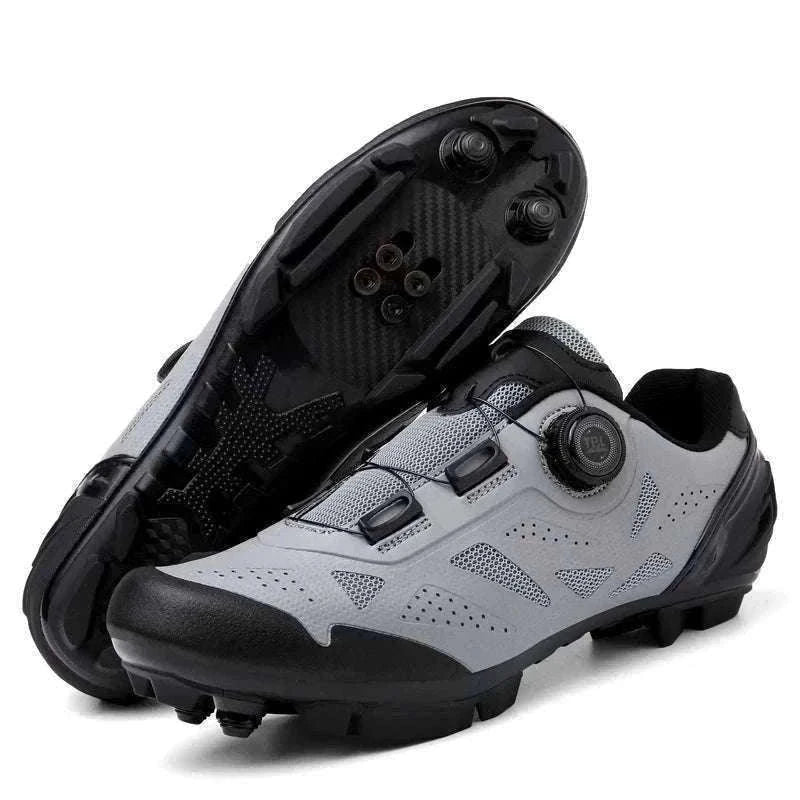 Mountain Bike Cycling Shoes Breathable Lace-Up MTB Sneakers-GreyMTB / 37