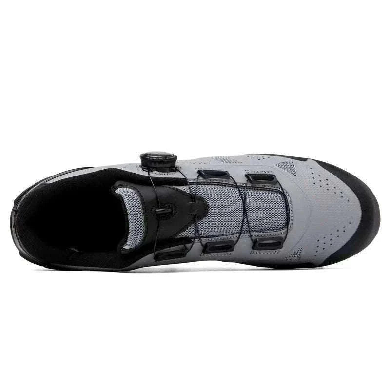 Mountain Bike Cycling Shoes Breathable Lace-Up MTB Sneakers-GreyMTB / 37