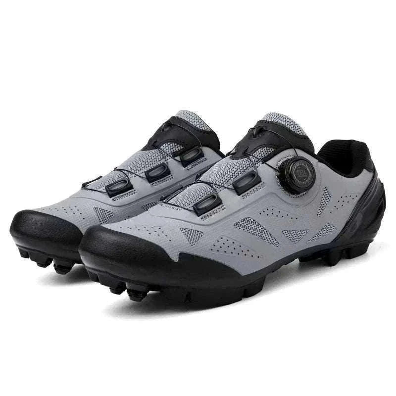 Mountain Bike Cycling Shoes Breathable Lace-Up MTB Sneakers-GreyMTB / 37