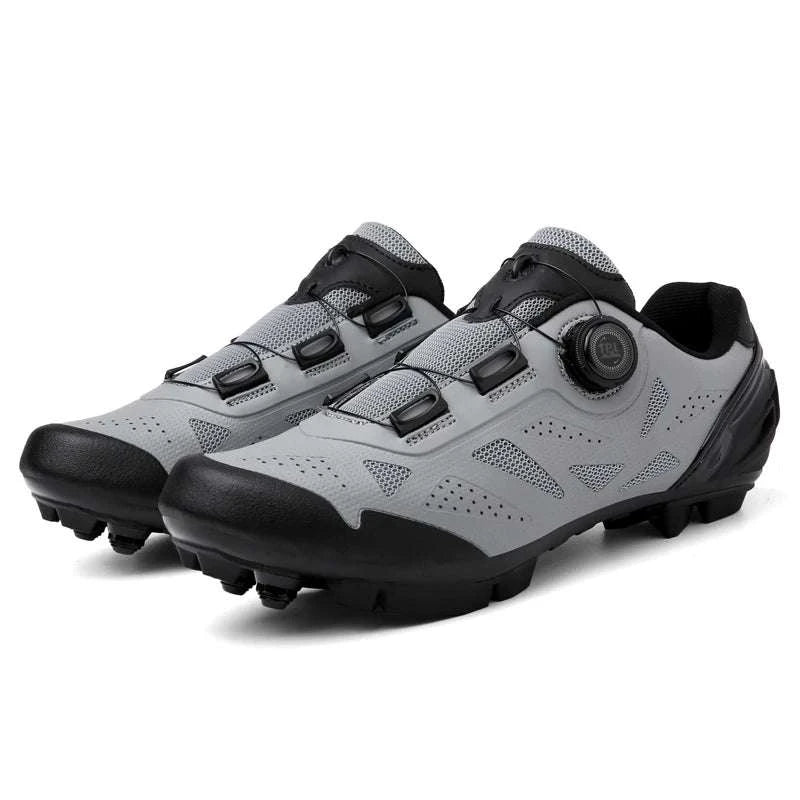 Mountain Bike Cycling Shoes Breathable Lace-Up MTB Sneakers-GreyMTB / 37
