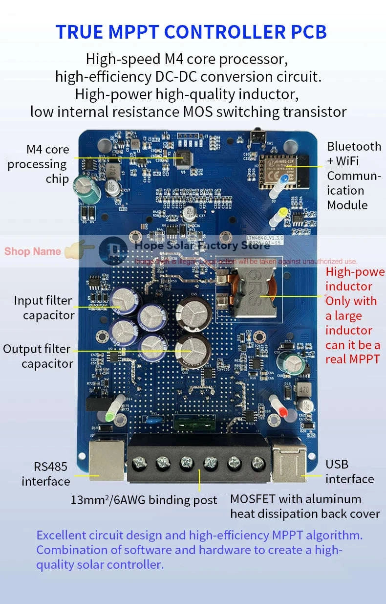 MPPT Solar Charge Controller 30A/40A with App Control & 12–48V Support-Blue / 12 24 36V-40A