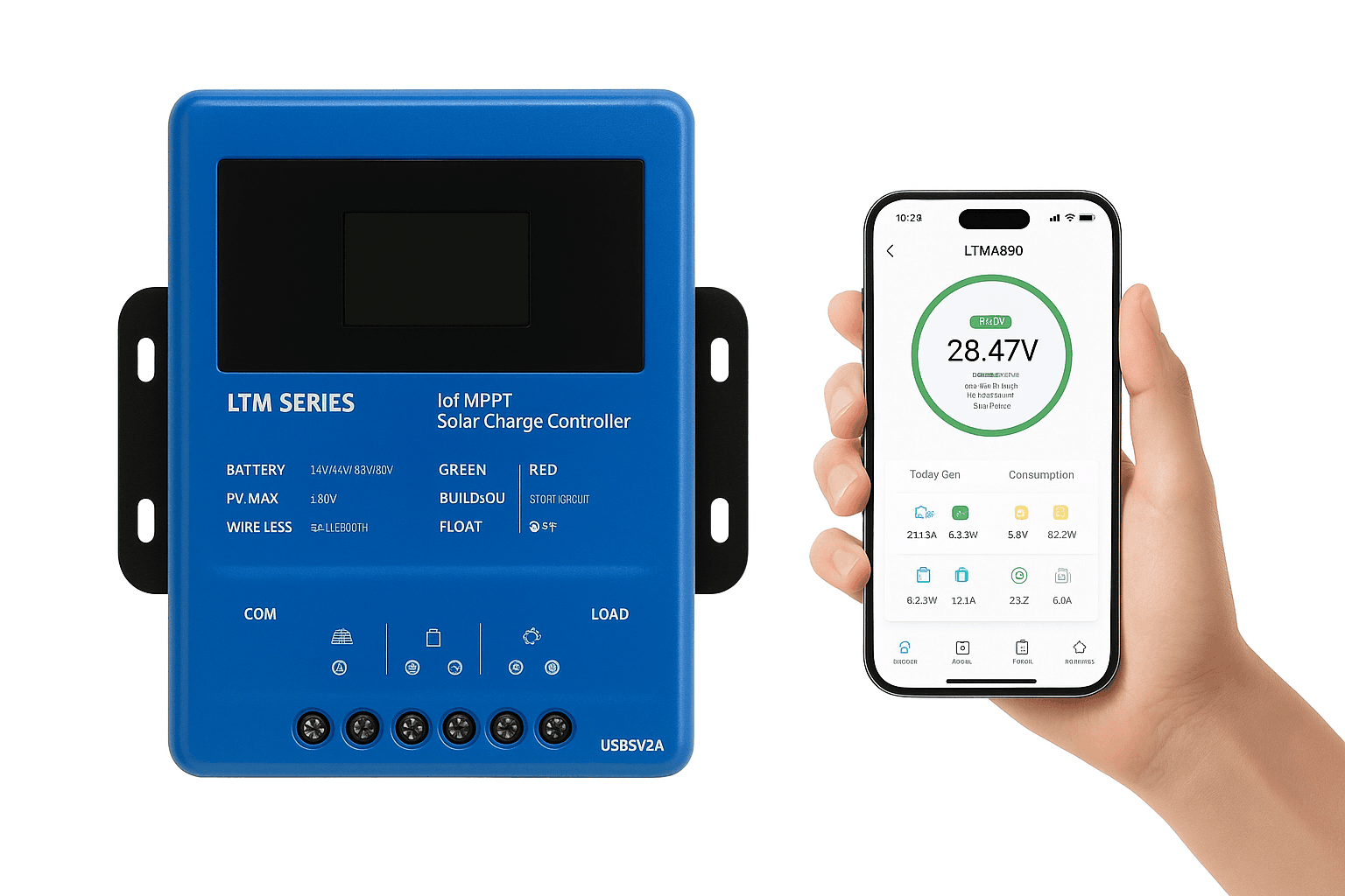 MPPT Solar Charge Controller 30A/40A with App Control & 12–48V Support-Blue / 12 24 36V-40A