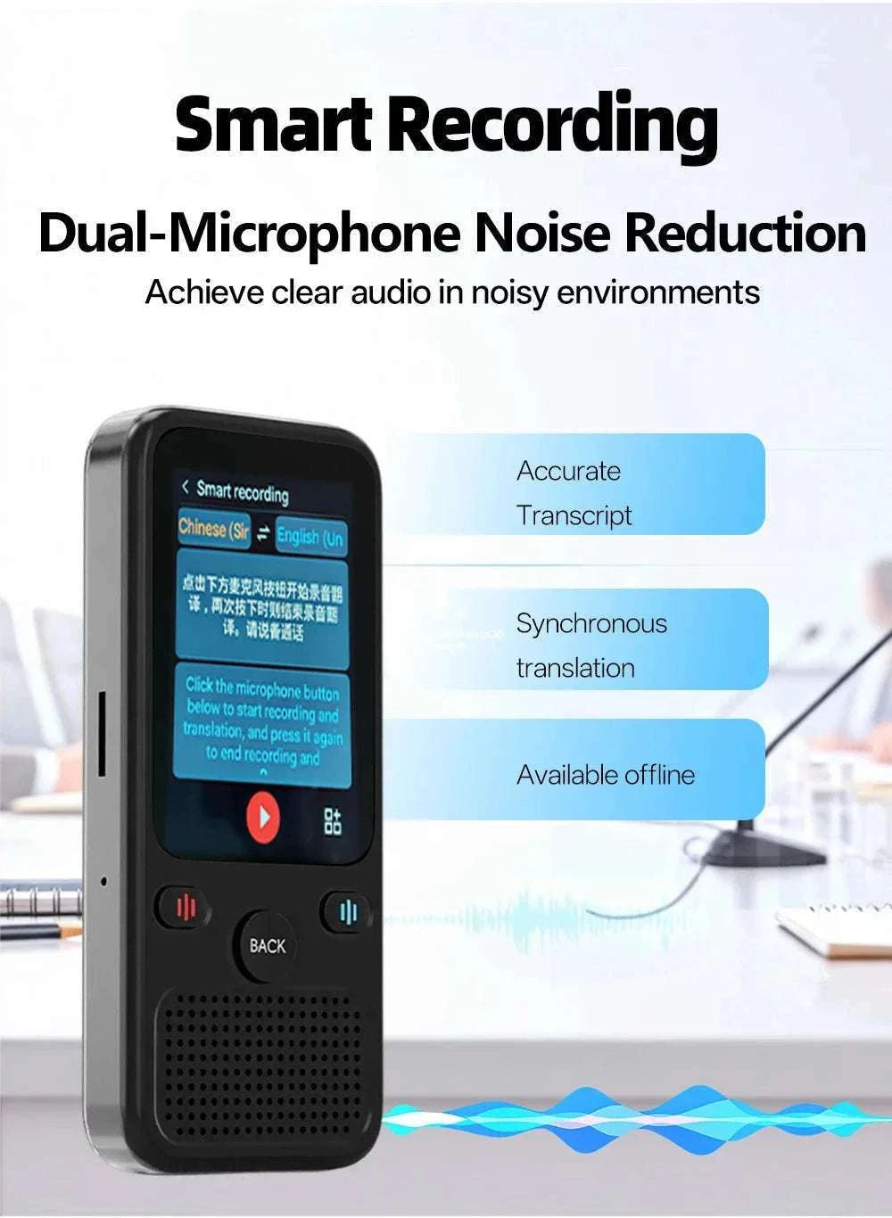 MSAI T20 160‑Language Translator with Camera and Real‑Time Voice Translation-T20