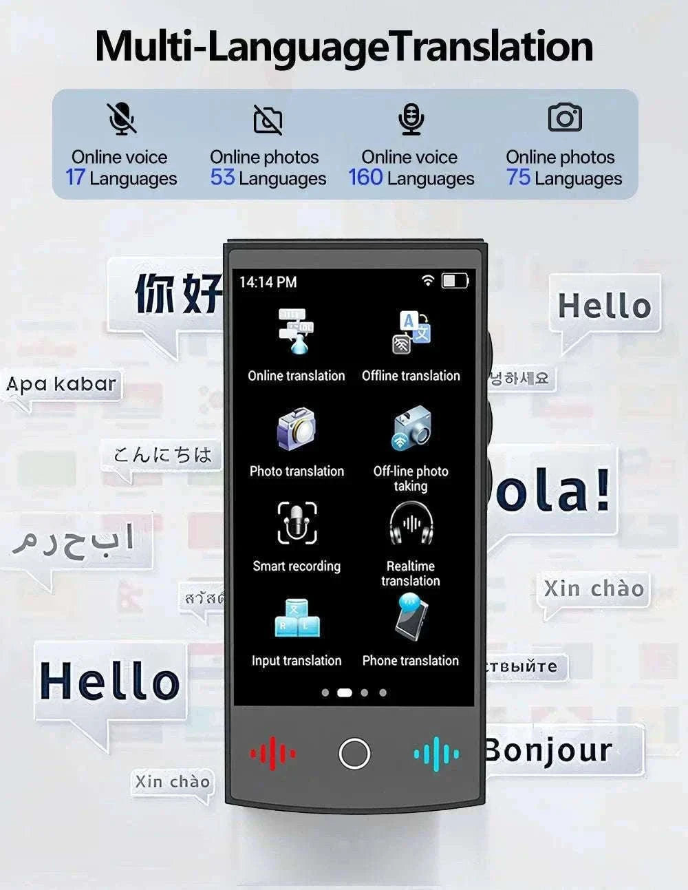 MSAI T26 Voice Translator for Travel and Cross-Language Chat-T26