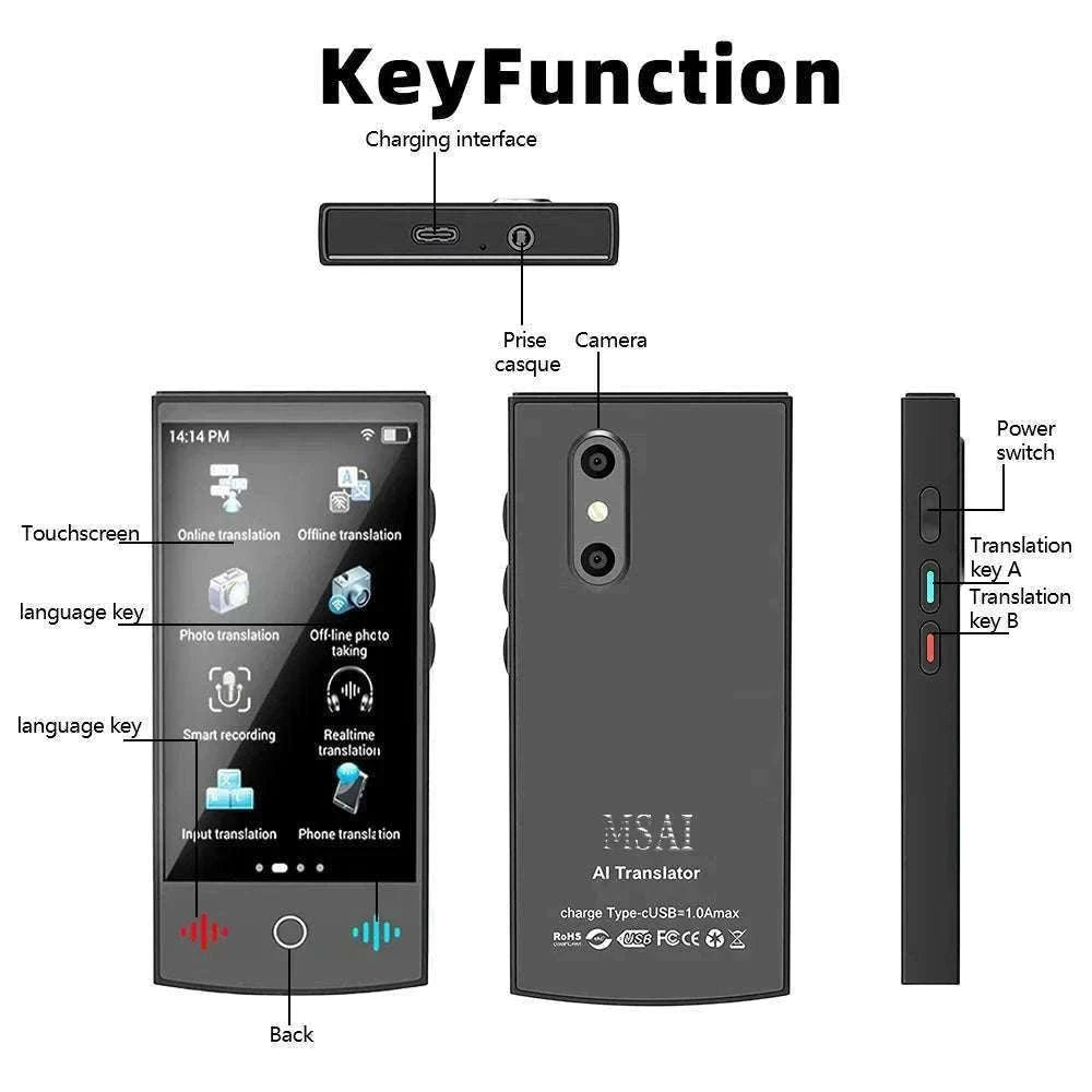 MSAI T26 Voice Translator for Travel and Cross-Language Chat-T26