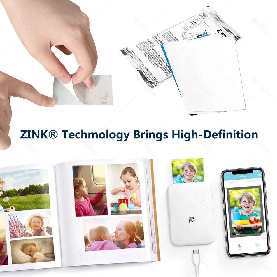 MT53 Pocket Photo Printer – Wireless Thermal Printer-Printer add 5pcs / Other