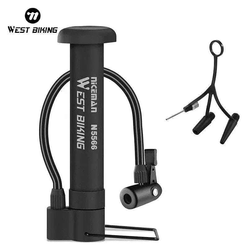 MTB Bicycle Pump 80 PSI Manual Floor Inflator-black