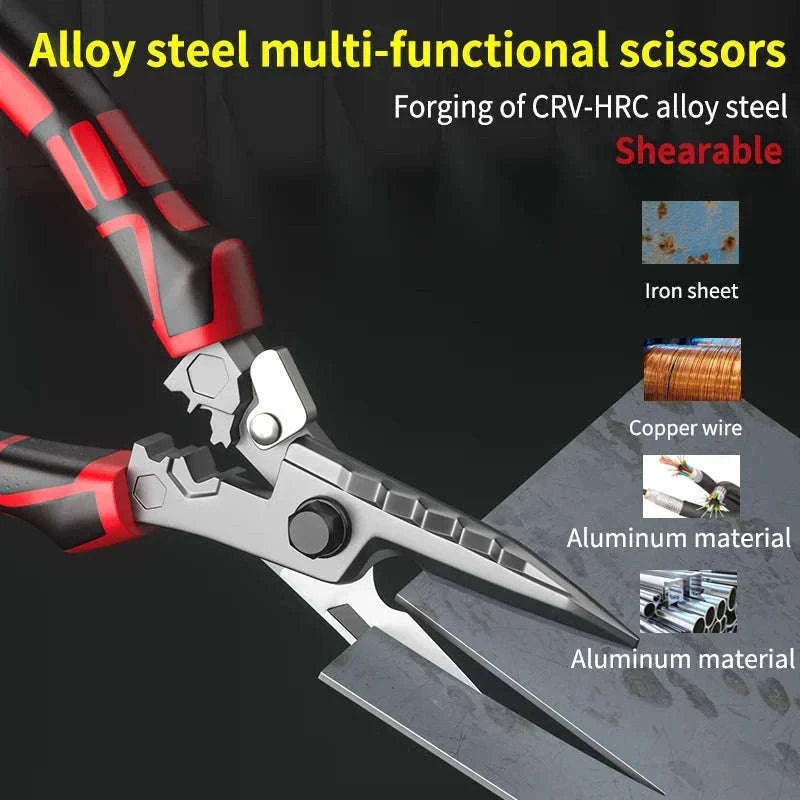 Multi-Function Electrician Scissors with Wire Cutter, Crimper & Wrench-1 pc / China Mainland