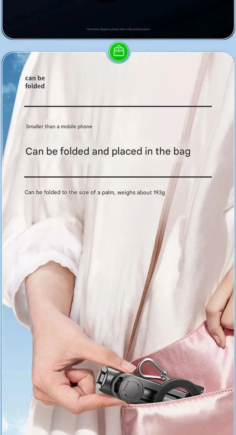 Multi‑Function Foldable Magnetic Phone Holder Tripod with Remote Control-White