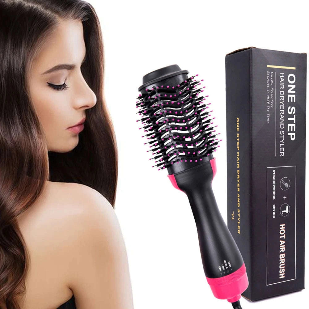 Multi-Function Hair Dryer Brush 4 in 1 Hot Air Styler-Black / AU Plug