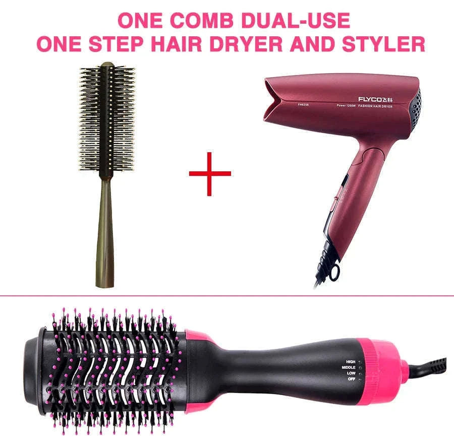 Multi-Function Hair Dryer Brush 4 in 1 Hot Air Styler-gold / US