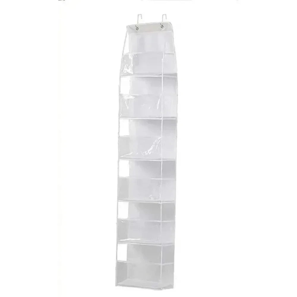 Multi‑Functional Fabric Hanging Bag for Door and Wall Storage-4 Layers-White