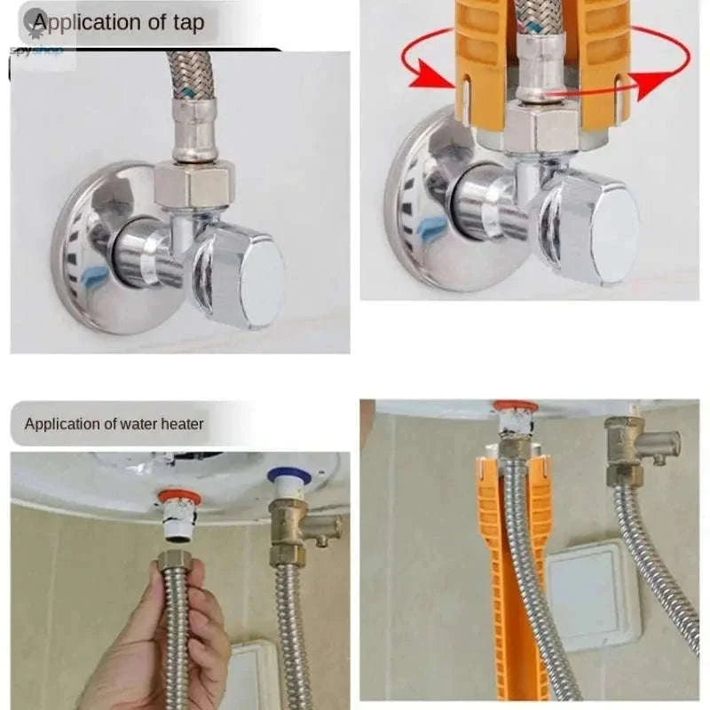 Multi-Functional Sanitary Wrench for Tight Plumbing Spaces-Red