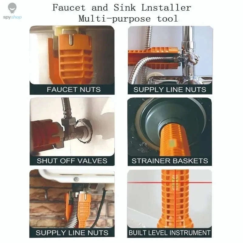 Multi-Functional Sanitary Wrench – Versatile Plumbing Tool for Tight Spaces-Red