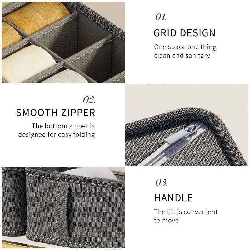 Multi-Grid Storage Organizer Box for Drawers and Cabinets-6 cell