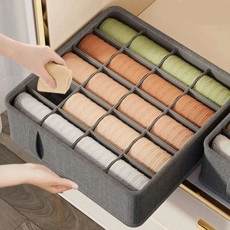 Multi-Grid Storage Organizer Box for Drawers and Cabinets-6 cell