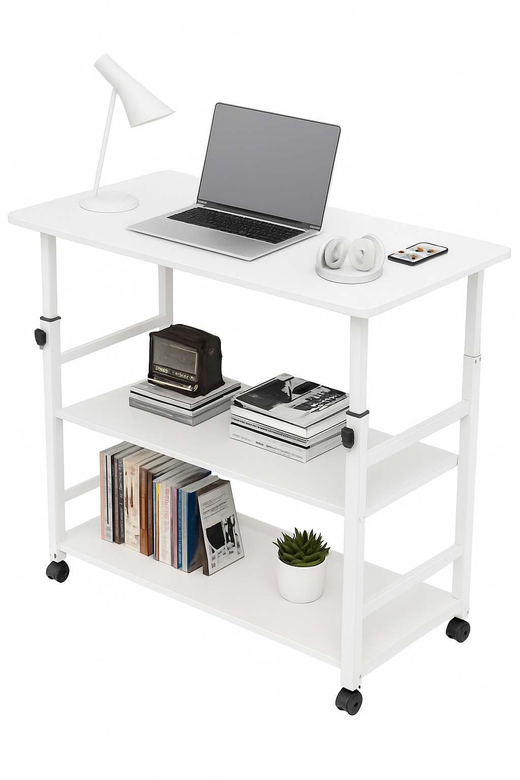 Height Adjustable Wooden Bedside Desk for Home Office