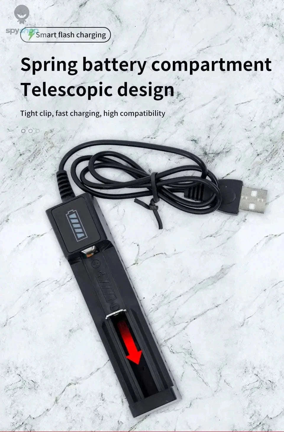Multi-Slot USB 18650 Battery Charger for Lithium Cells-4 slots