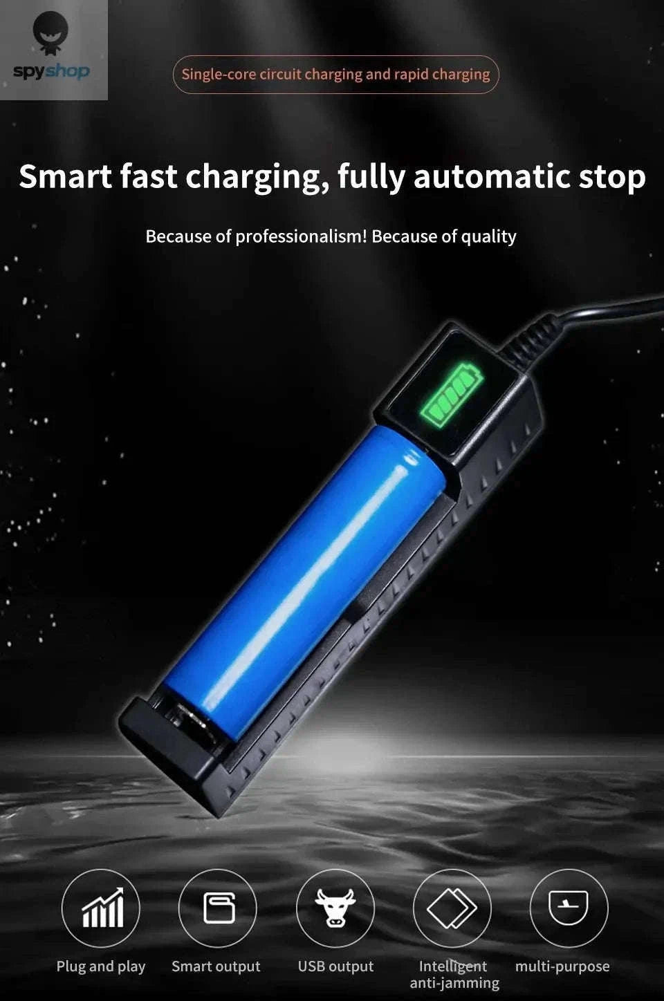 Multi-Slot USB 18650 Battery Charger for Lithium Cells-4 slots