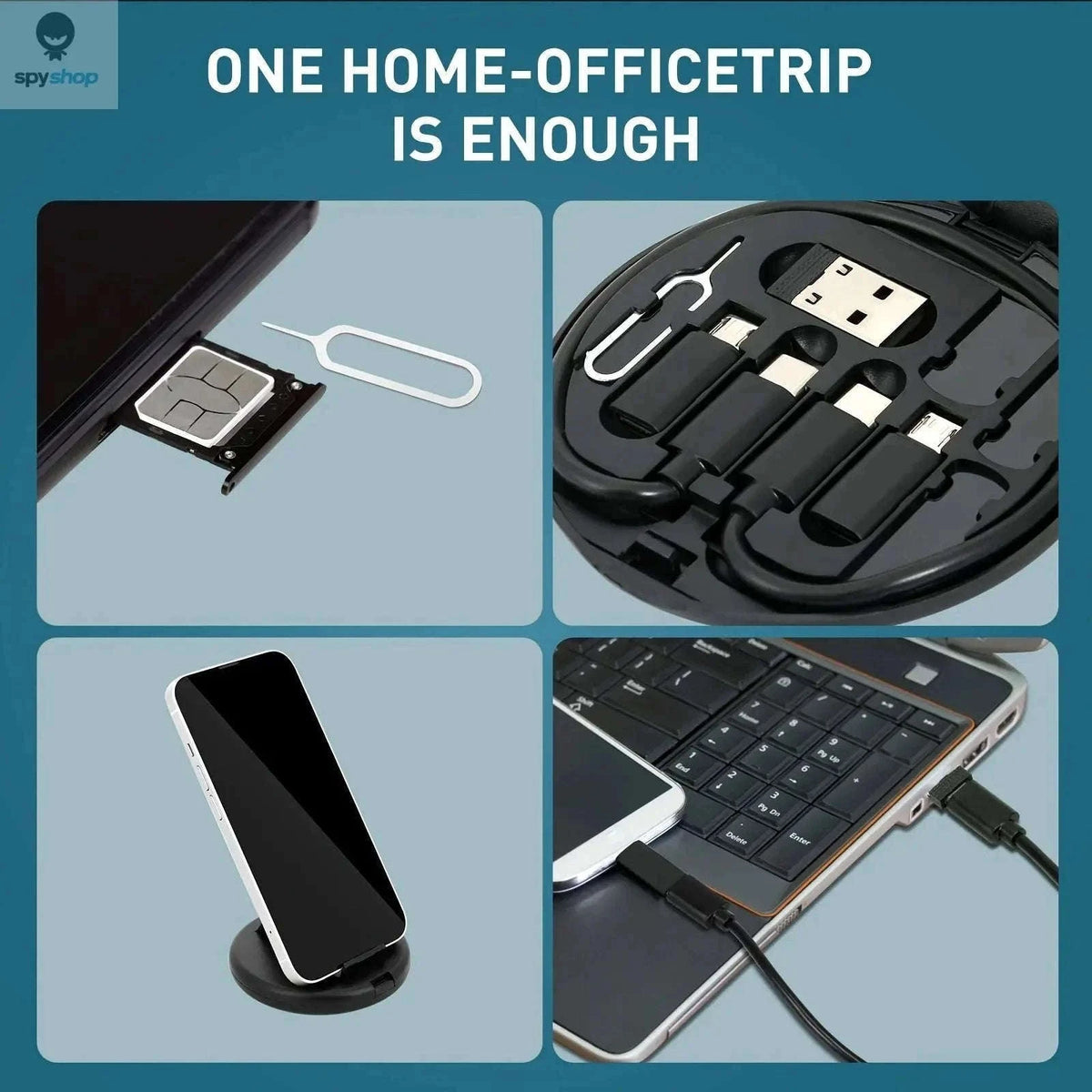 Multi USB Charging Adapter Cable Kit with 65W Fast Charging-black