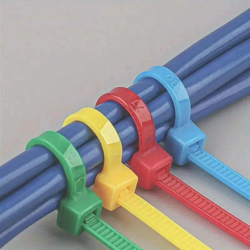 Multicolor Self-Locking Nylon Cable Ties 3×200mm (100pcs)-Random color
