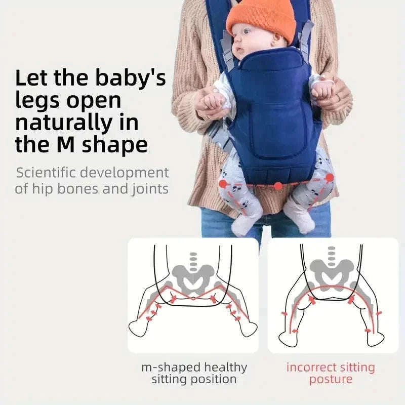 Multifunctional Baby Carrier Sling with 4 Carrying Methods-Black