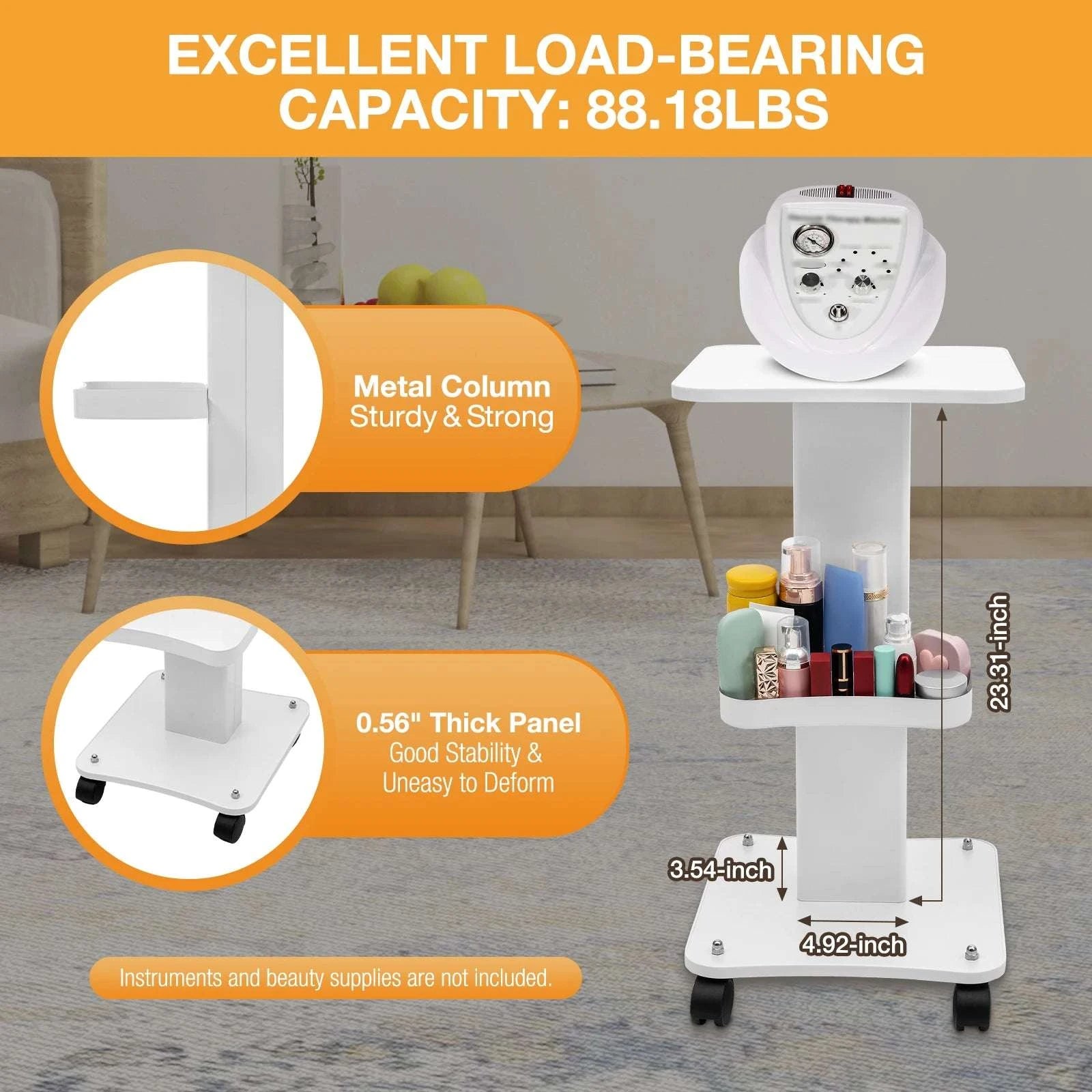 Multifunctional Beauty Cart with Wheels – 88lb Capacity Storage Trolley-United States