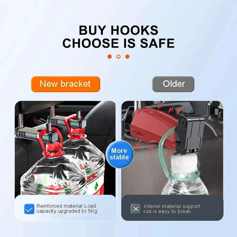 Multifunctional Car Headrest Hook and Phone Holder-Black