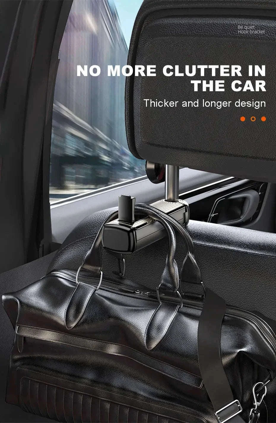 Multifunctional Car Headrest Hook and Phone Holder-Black